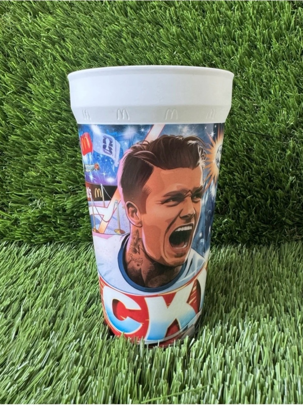 McDonald's White Foam Cup with Colorful Graphic Design New David